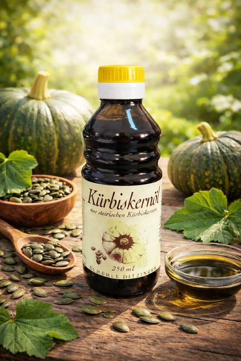 Kürbiskernöl schalenlos, kaltgepresst